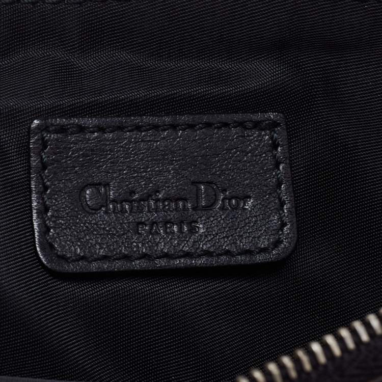 Pre Owned Dior Black Diorisimmo Canvas and Leather Saddle Shoulder Bag