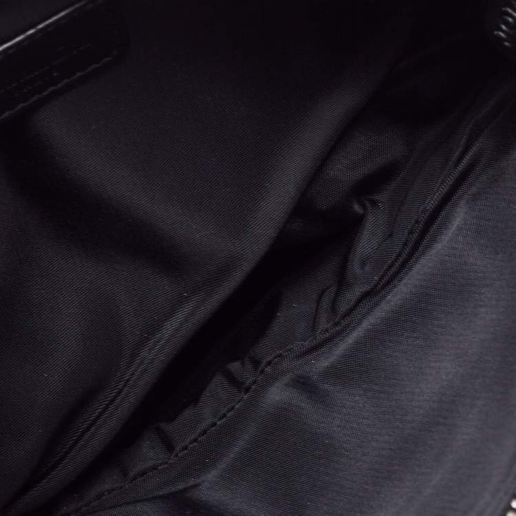 Pre Owned Dior Black Diorisimmo Canvas and Leather Saddle Shoulder Bag