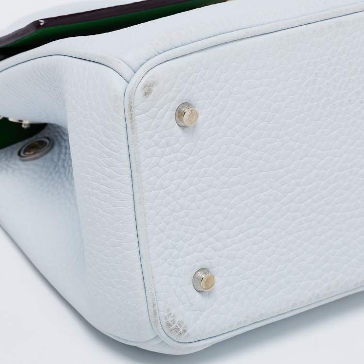 Pre Owned Dior Blue Leather Mini Be Dior Flap Bag