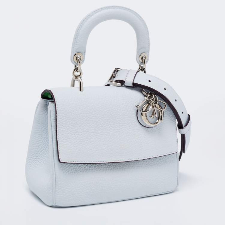 Pre Owned Dior Blue Leather Mini Be Dior Flap Bag