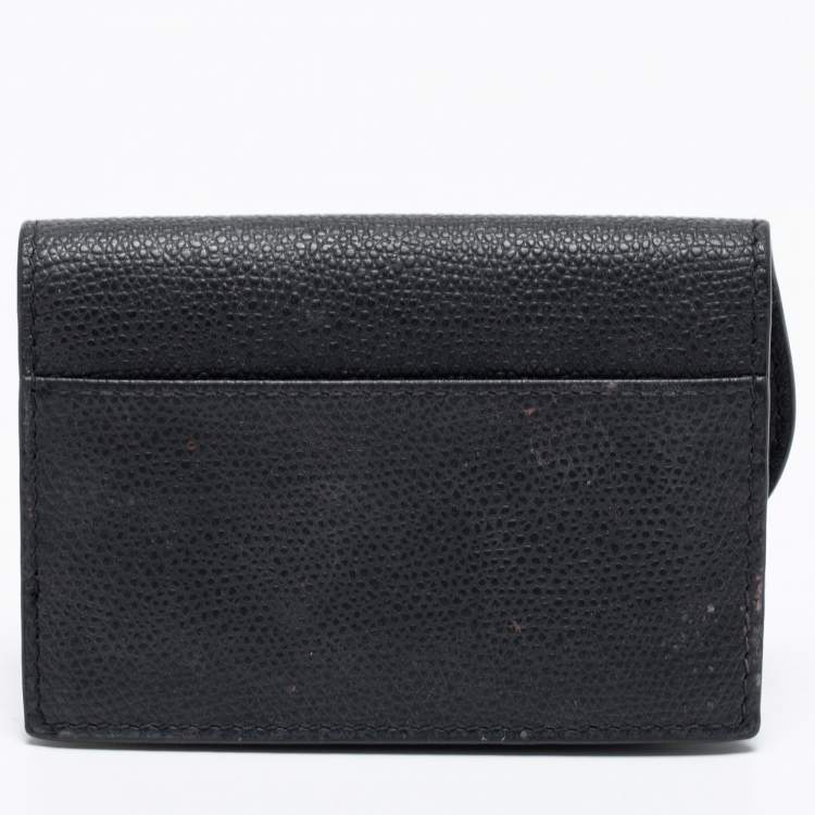 Pre Owned Dior Black Leather Saddle Card Holder
