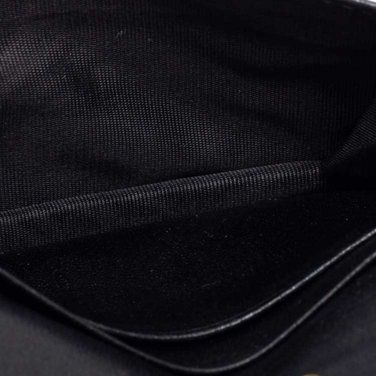 Pre Owned Dior Black Leather Saddle Card Holder