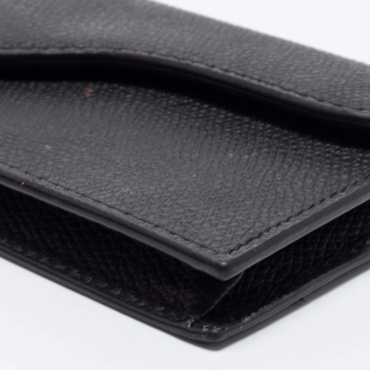 Pre Owned Dior Black Leather Saddle Card Holder