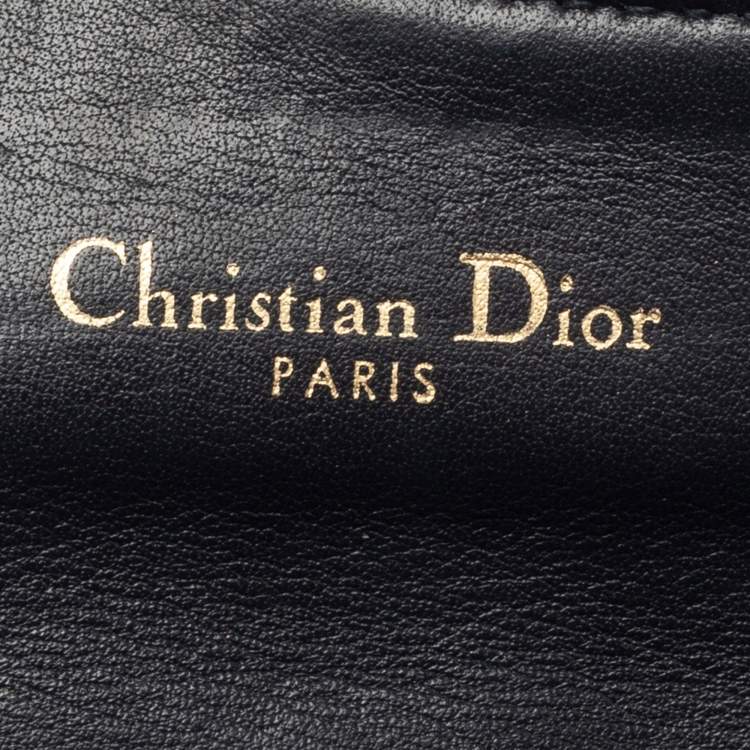 Pre Owned Dior Blue Oblique Canvas Saddle Card Holder