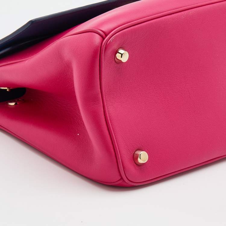 Pre Owned Dior Pink Leather Small Be Dior Flap Top Handle Bag