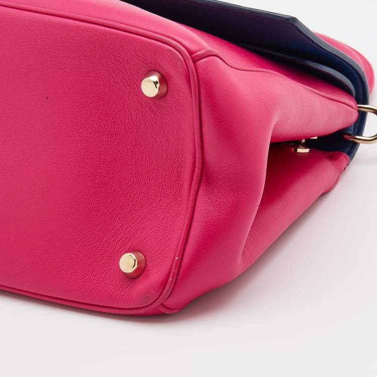 Pre Owned Dior Pink Leather Small Be Dior Flap Top Handle Bag