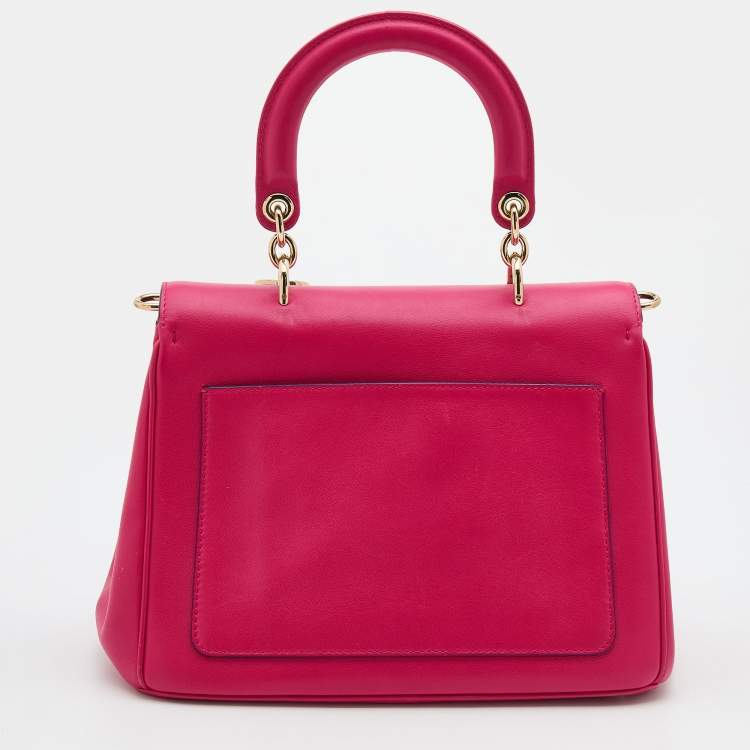 Pre Owned Dior Pink Leather Small Be Dior Flap Top Handle Bag