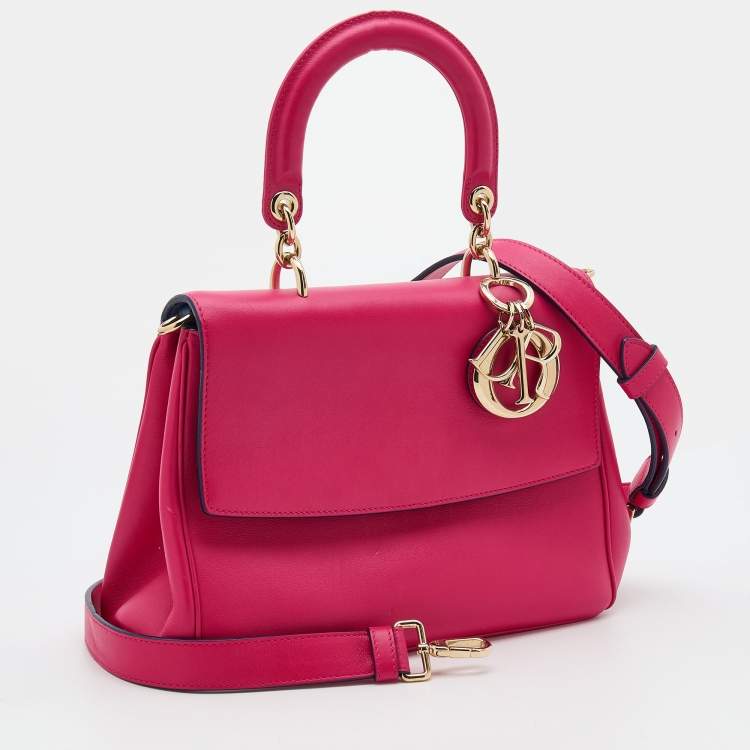 Pre Owned Dior Pink Leather Small Be Dior Flap Top Handle Bag