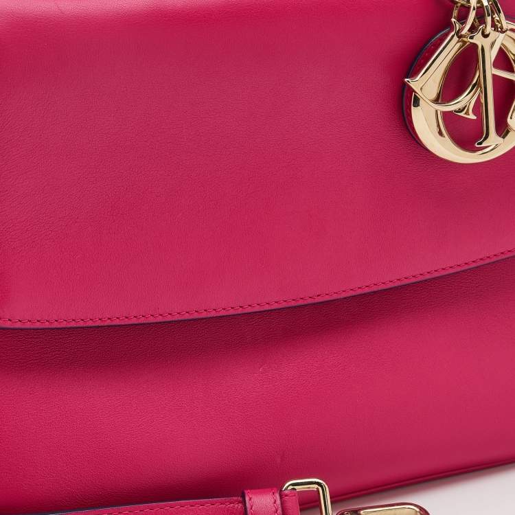 Pre Owned Dior Pink Leather Small Be Dior Flap Top Handle Bag