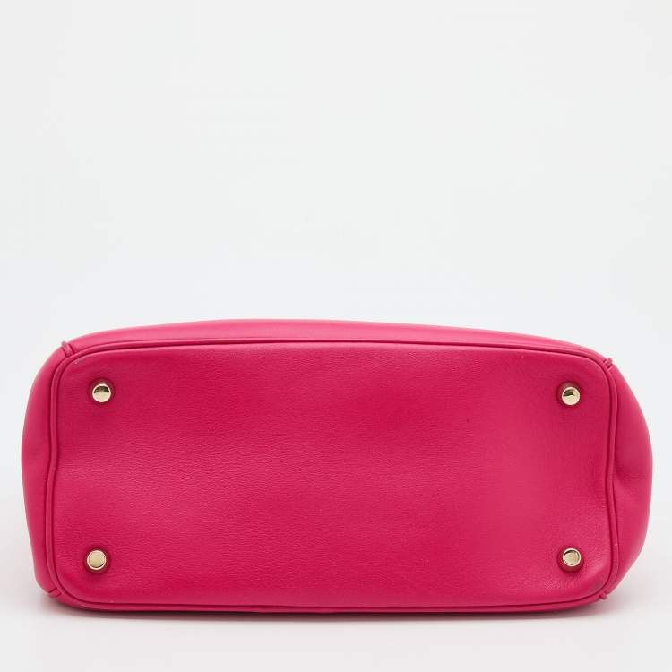 Pre Owned Dior Pink Leather Small Be Dior Flap Top Handle Bag