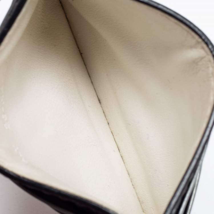 Pre Owned Dior Grey Patent Leather D-Fence Card holder