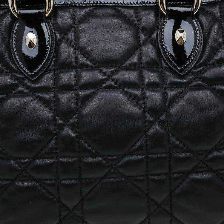 Pre Owned Dior Black Cannage Quilted Leather Satchel