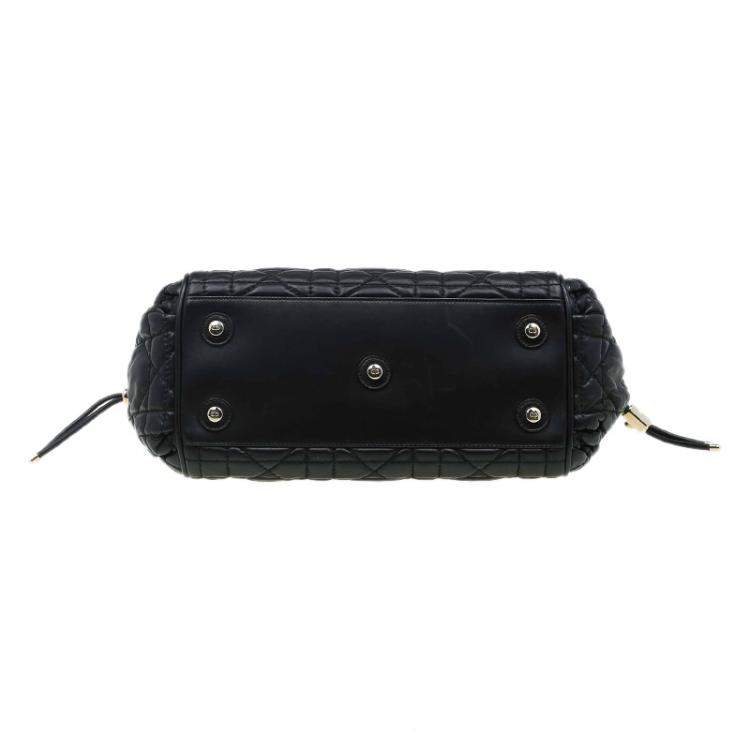 Pre Owned Dior Black Cannage Quilted Leather Satchel