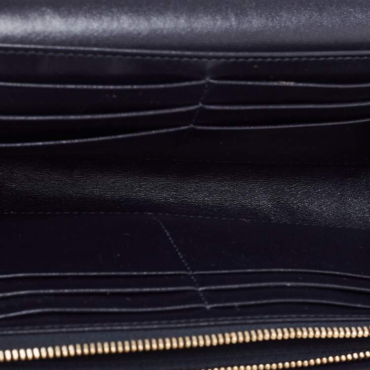 Pre Owned Dior Green Crackle Leather Diorama Wallet On Chain