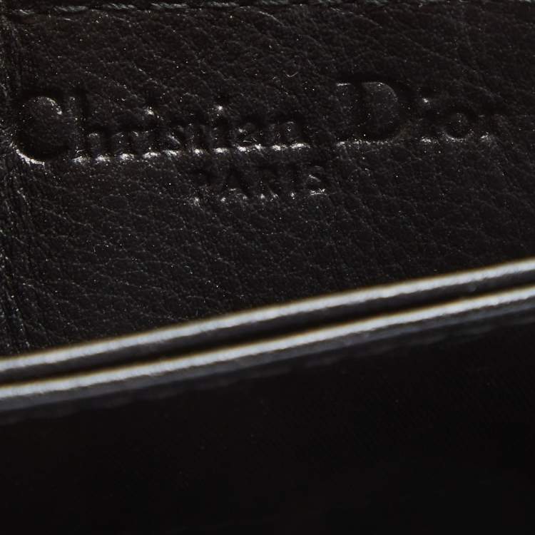مملوكة مسبقًا Dior Black Patent Leather Compact Wallet