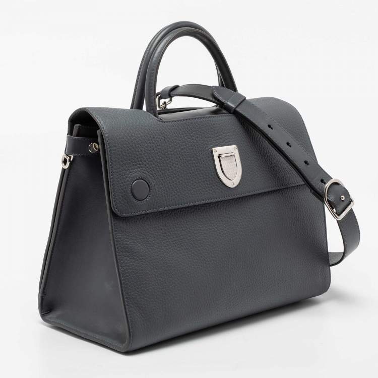 Pre Owned Dior Grey Leather Medium Diorever Top Handle Bag