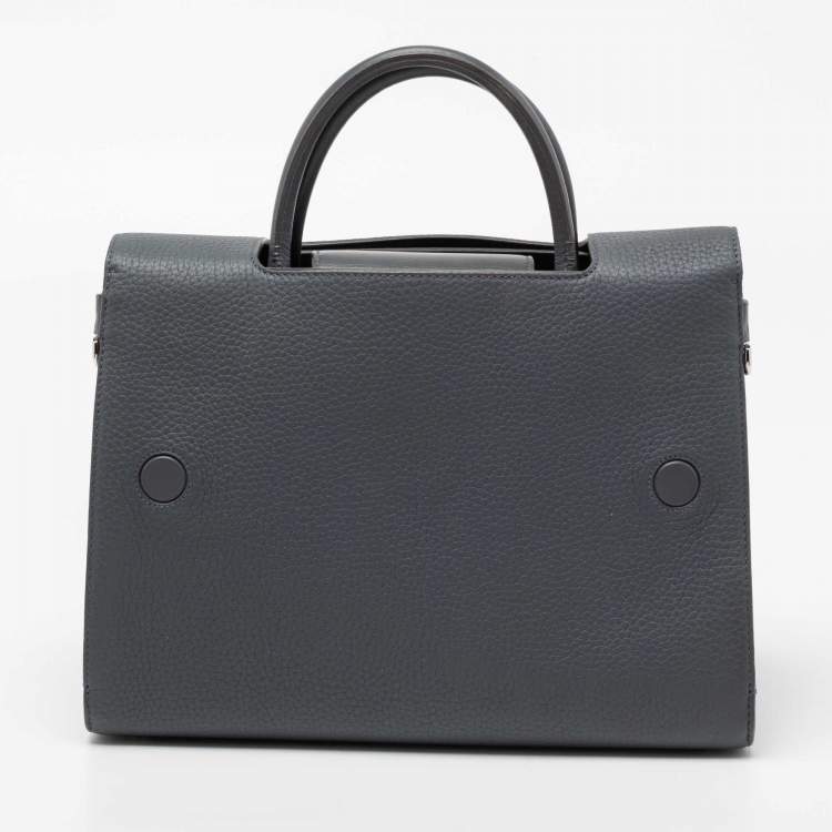 Pre Owned Dior Grey Leather Medium Diorever Top Handle Bag