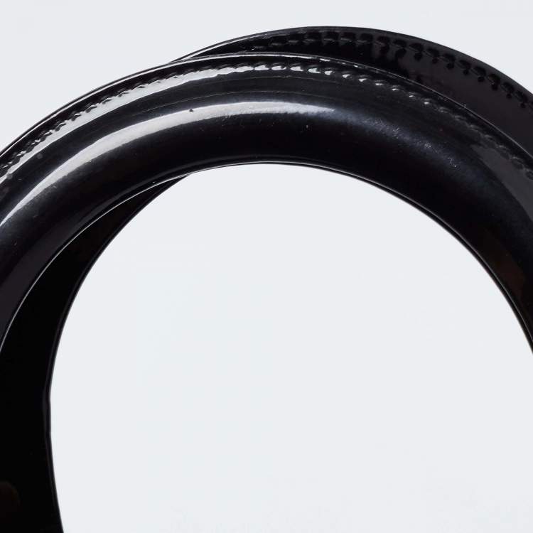 مملوكة مسبقًا Dior Black Cannage Patent Leather Large Lady Dior Tote