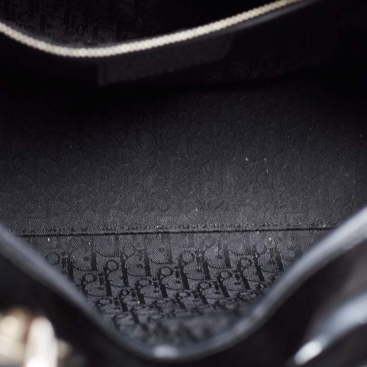 مملوكة مسبقًا Dior Black Cannage Patent Leather Large Lady Dior Tote