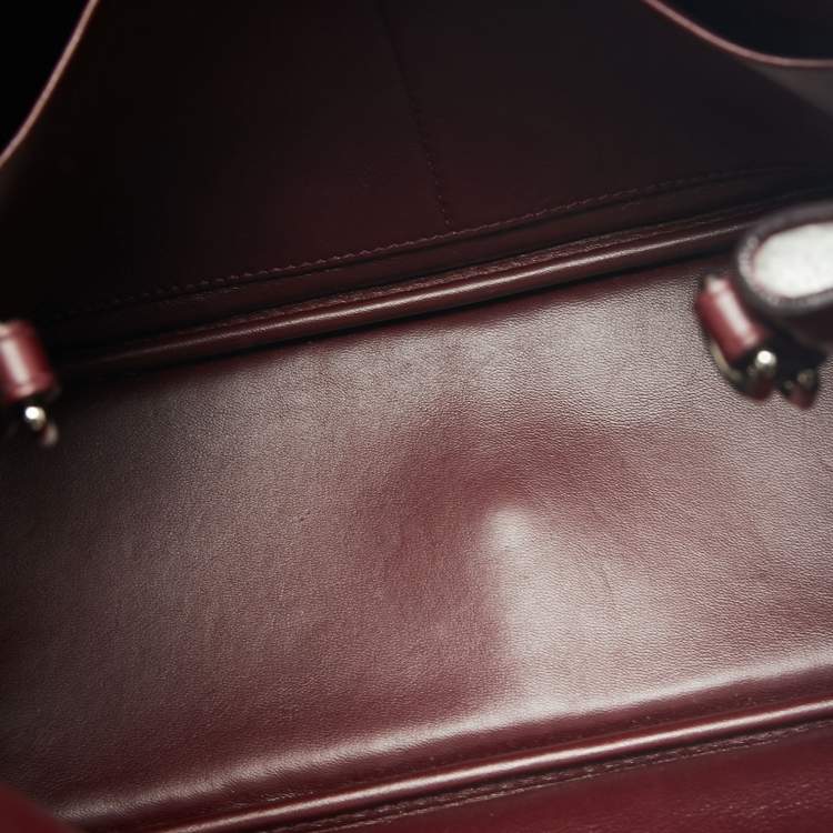 Pre Owned Dior Purple/Silver Leather And Python Medium Diorissimo Shopper Tote