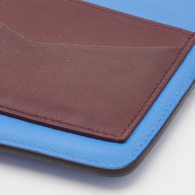 Pre Owned Dior Tri Color Leather Wristlet Card Holder