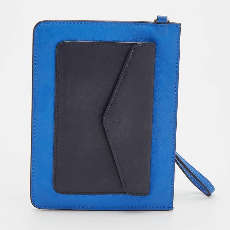 Pre Owned Dior Tri Color Leather Wristlet Card Holder