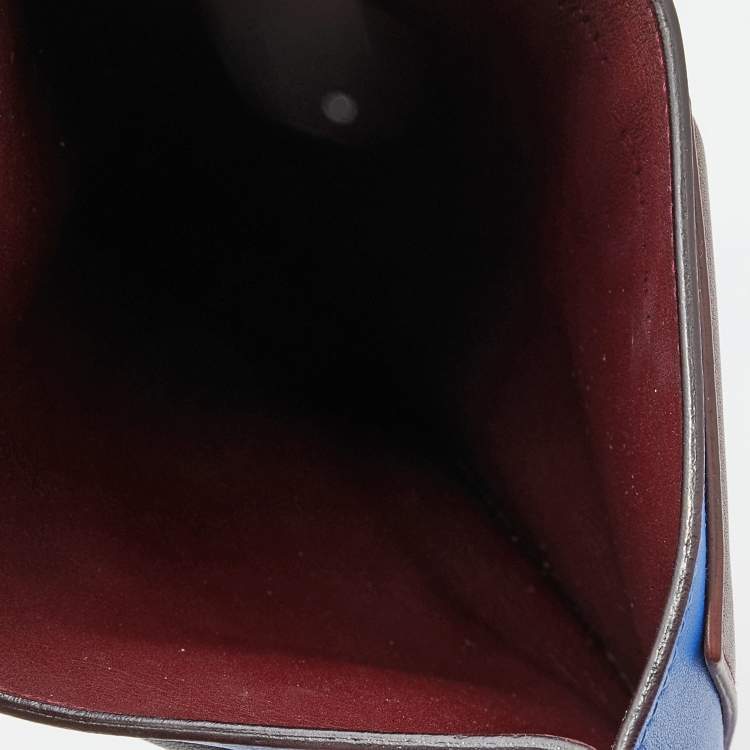 Pre Owned Dior Tri Color Leather Wristlet Card Holder