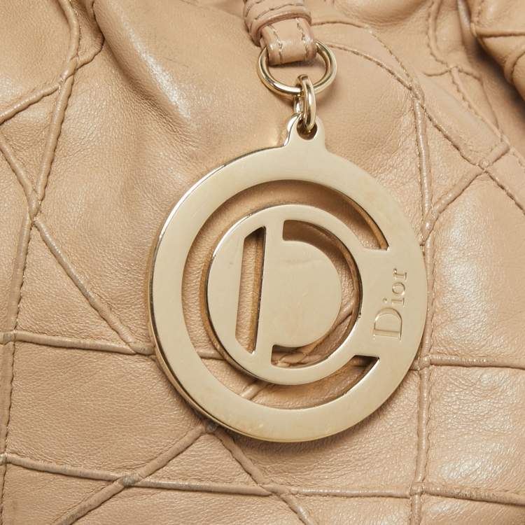 Pre Owned Dior Beige Cannage Leather Le Trente Hobo