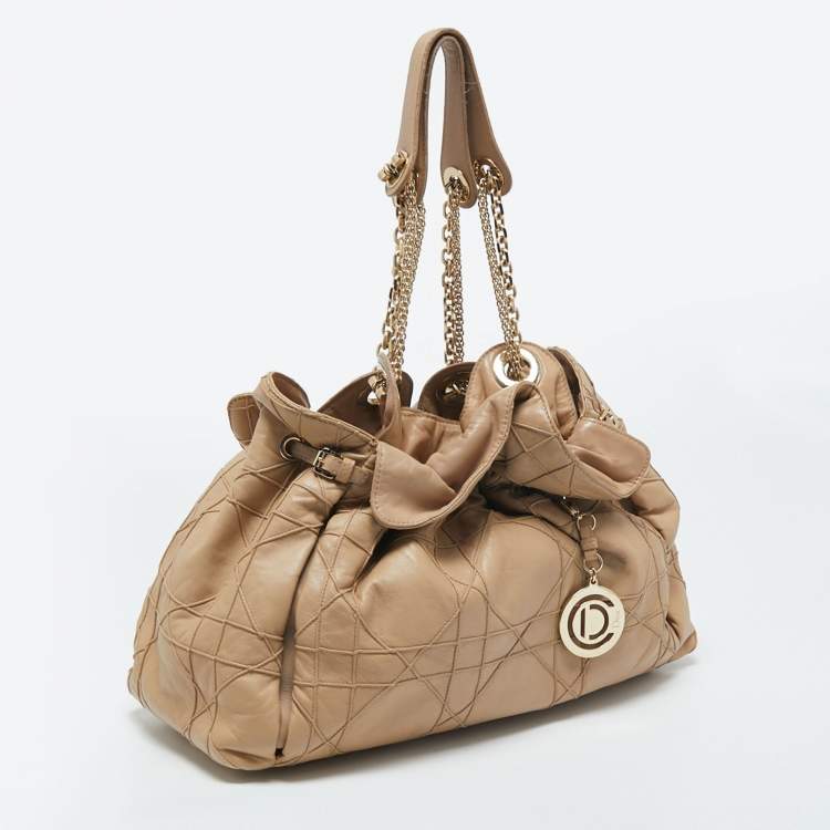 Pre Owned Dior Beige Cannage Leather Le Trente Hobo