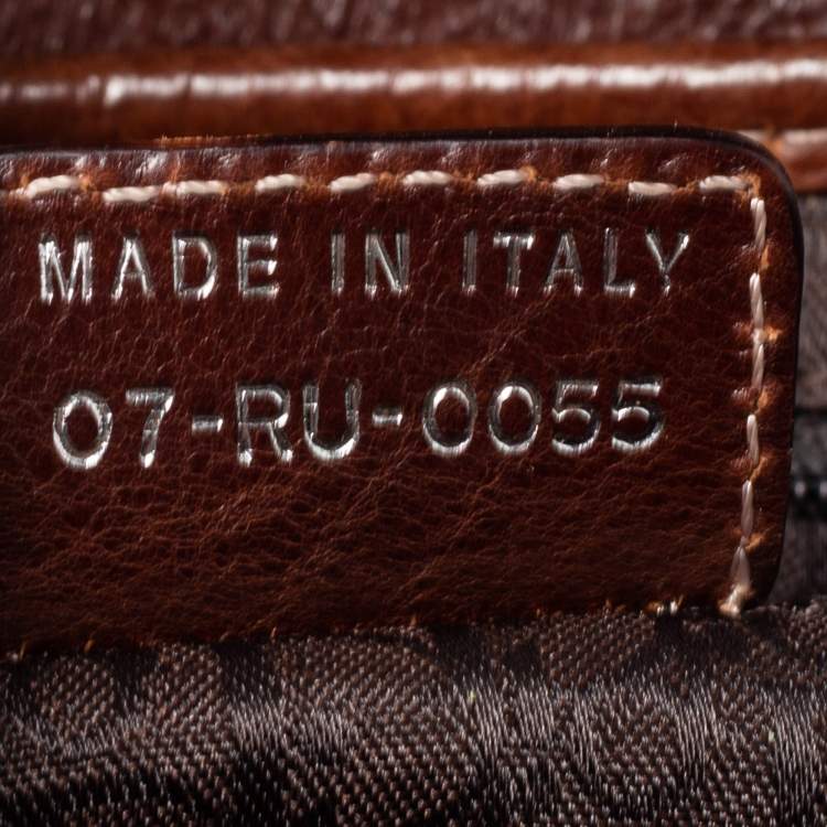 Pre Owned Dior Brown Leather Embroidered Saddle Bag