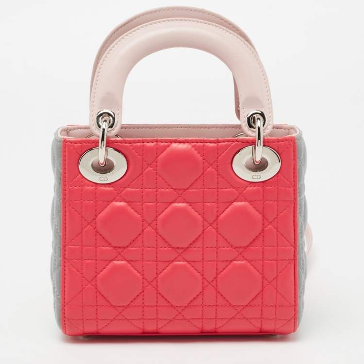 Dior Tricolor Cannage Leather Mini Lady Dior Tote Dior | The Luxury Closet