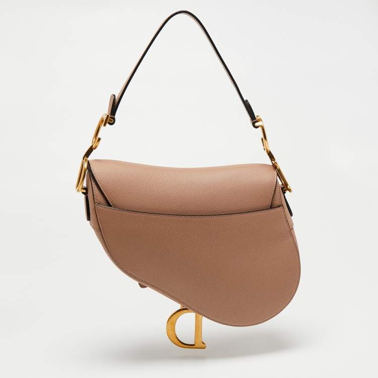 Pre Owned Dior Pink Leather Saddle Shoulder Bag