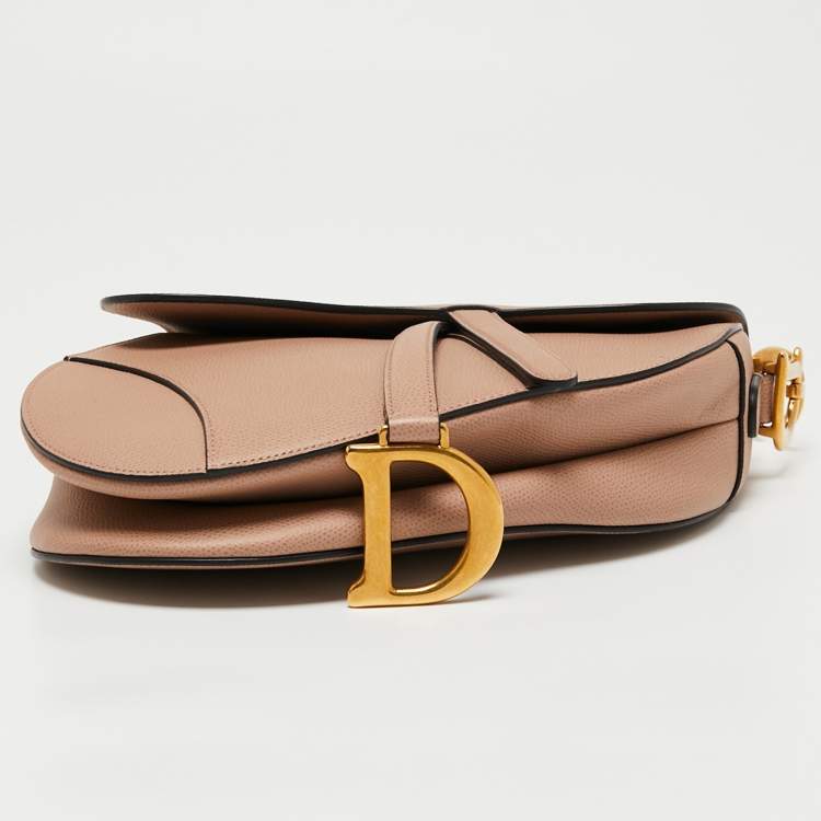 Pre Owned Dior Pink Leather Saddle Shoulder Bag