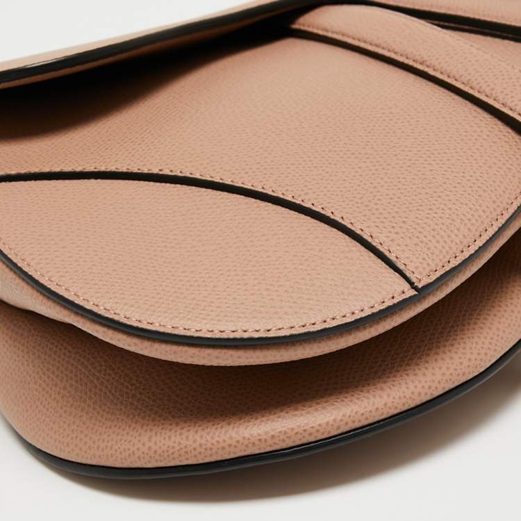 Pre Owned Dior Pink Leather Saddle Shoulder Bag