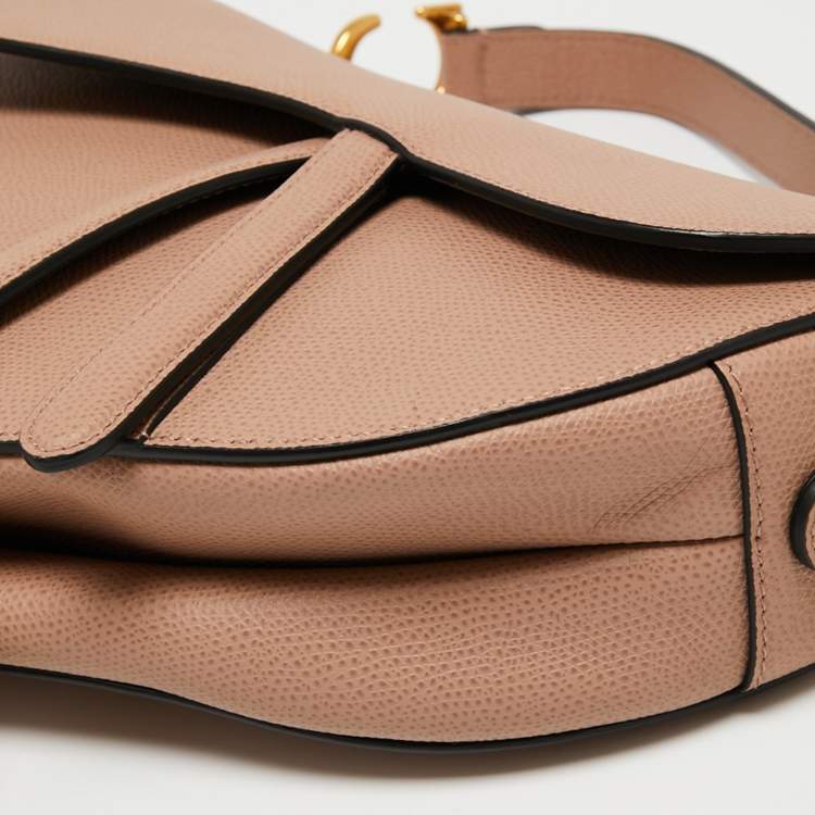 Pre Owned Dior Pink Leather Saddle Shoulder Bag