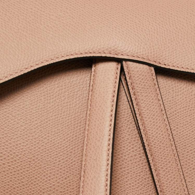 Pre Owned Dior Pink Leather Saddle Shoulder Bag