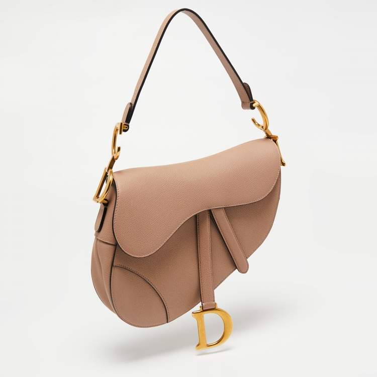 Pre Owned Dior Pink Leather Saddle Shoulder Bag