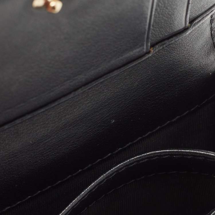 Pre Owned Dior Black Cannage Patent Leather Lady Dior Card Holder