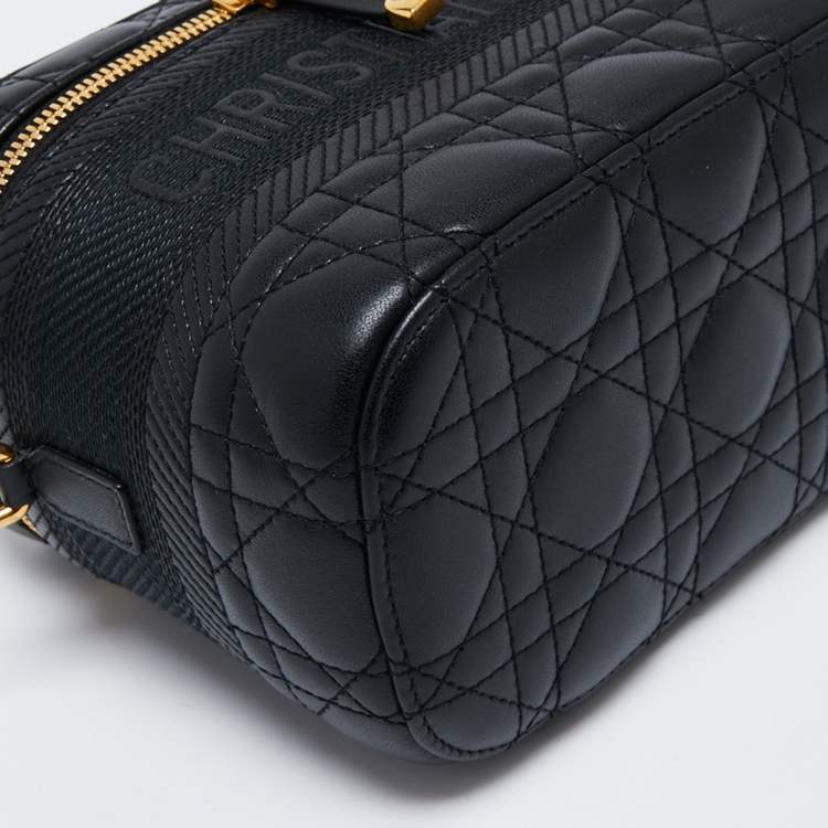 Pre Owned Dior Black Cannage Leather Small Diortravel Vanity Case