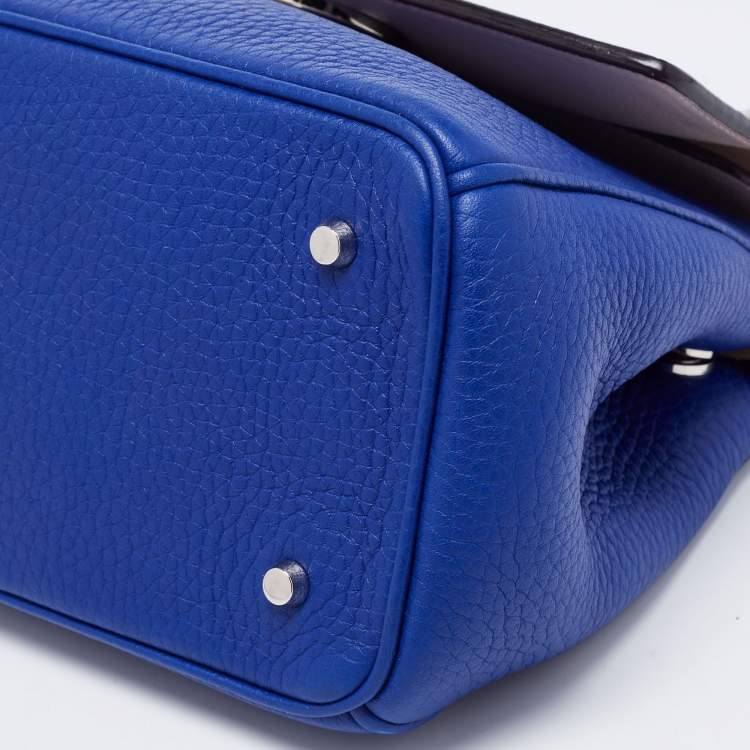 Pre Owned Dior Blue Leather Mini Be Dior Top Handle Bag