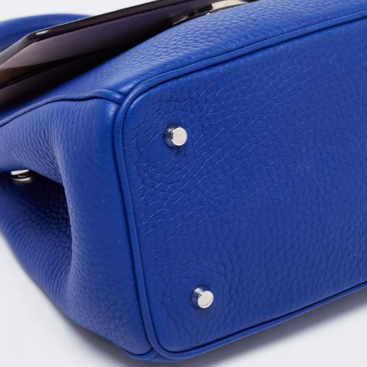 Pre Owned Dior Blue Leather Mini Be Dior Top Handle Bag
