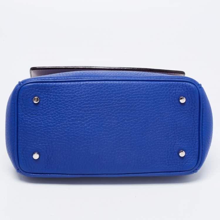 Pre Owned Dior Blue Leather Mini Be Dior Top Handle Bag