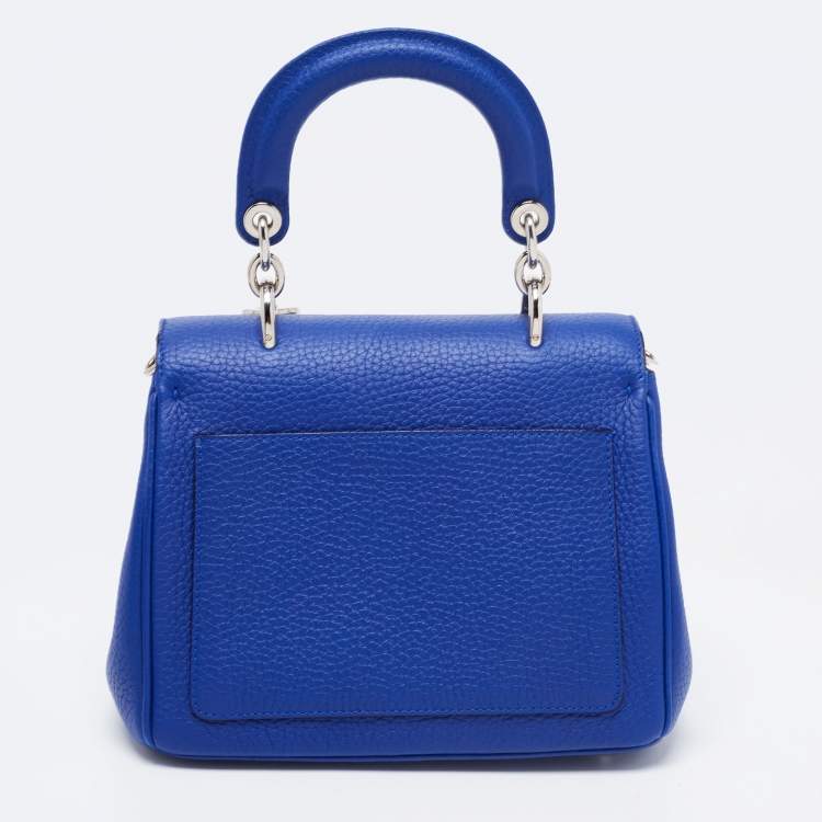 Pre Owned Dior Blue Leather Mini Be Dior Top Handle Bag