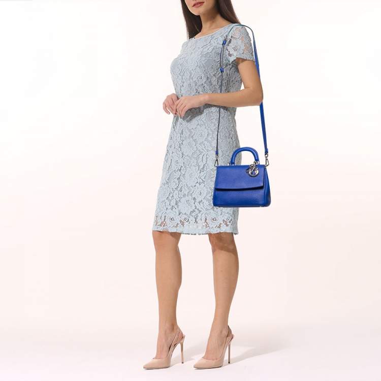 Pre Owned Dior Blue Leather Mini Be Dior Top Handle Bag