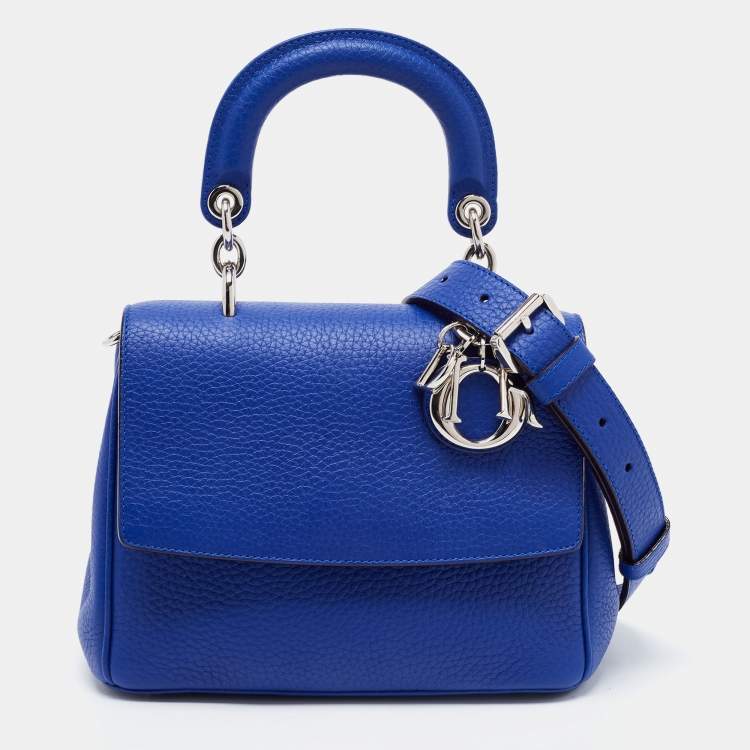 Pre Owned Dior Blue Leather Mini Be Dior Top Handle Bag