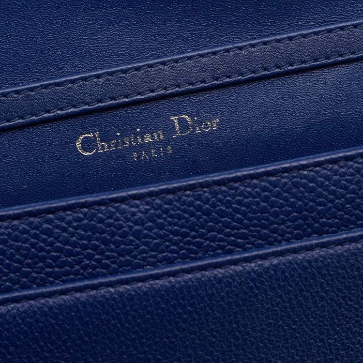 Pre Owned Dior Blue Leather Diorama Wallet On Chain