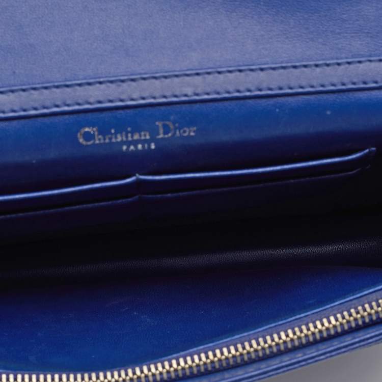 Pre Owned Dior Blue Leather Diorama Wallet On Chain