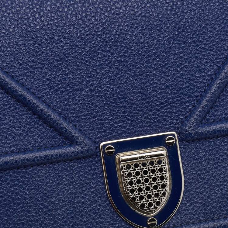 Pre Owned Dior Blue Leather Diorama Wallet On Chain