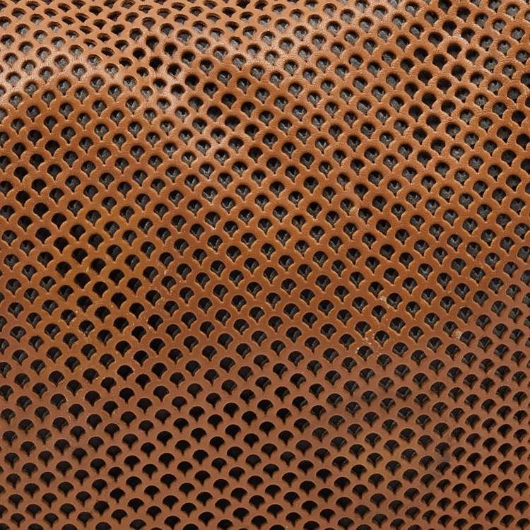 Pre Owned Dior Brown Laser Cut Leather Vintage Hobo