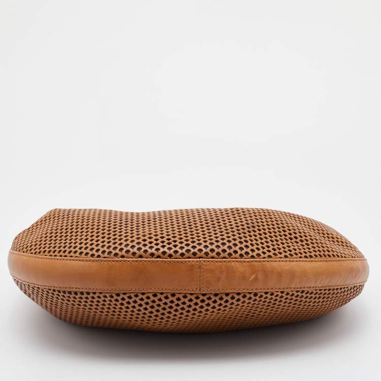 Pre Owned Dior Brown Laser Cut Leather Vintage Hobo